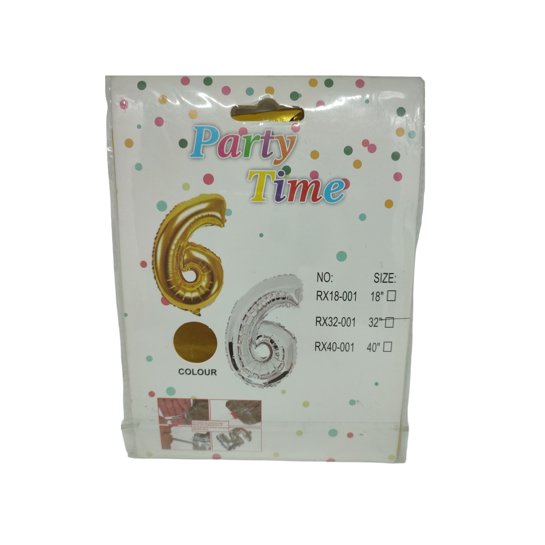 Μπαλόνι-Γενεθλίων-Party-Time-32-Αριθμός-6-RX32-001-1